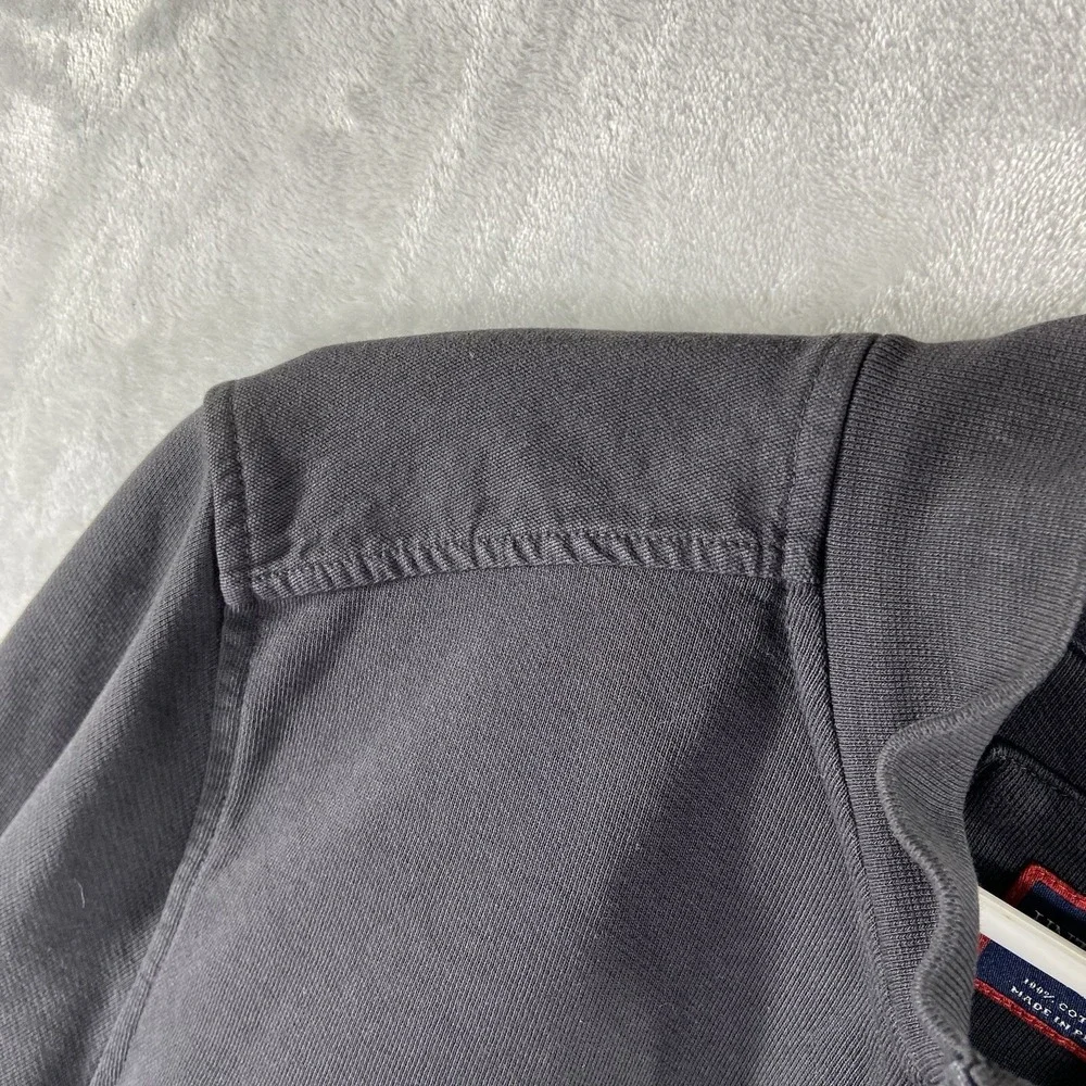 UNTUCKit Sweater Mens Large 1/4 Zip Pullover Elbow Patches Black Cotton Casual